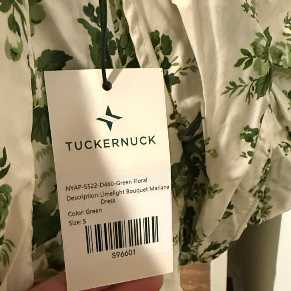 Tuckernuck Green and White Floral Ruffle Midi Dress - Picture 5 of 6